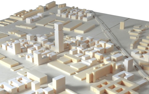 Entwurf von Ortner &amp; Ortner Baukunst, Modell der neuen Siemensstadt²