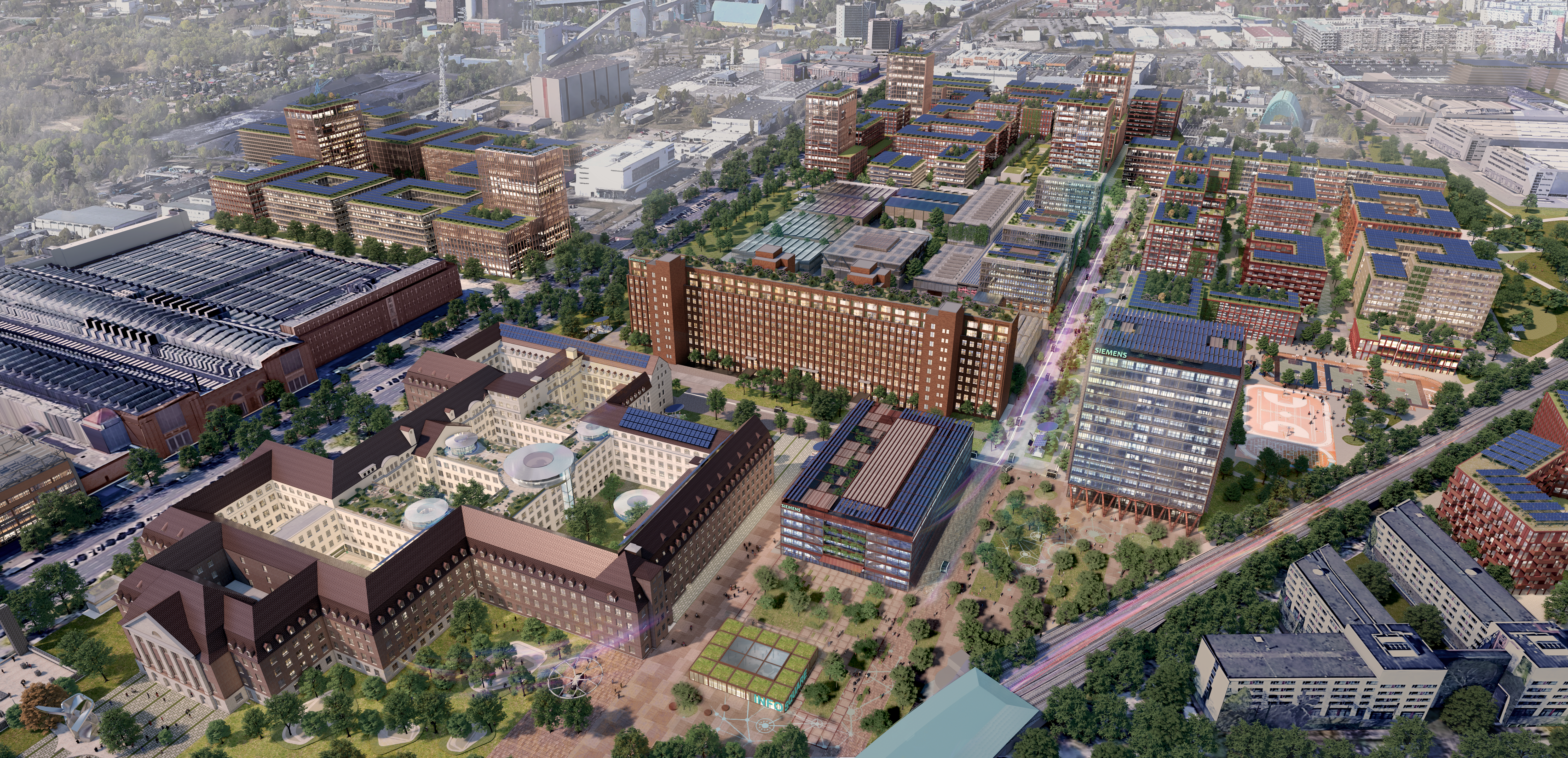 Bird&#039;s eye view of Siemensstadt Square in Berlin