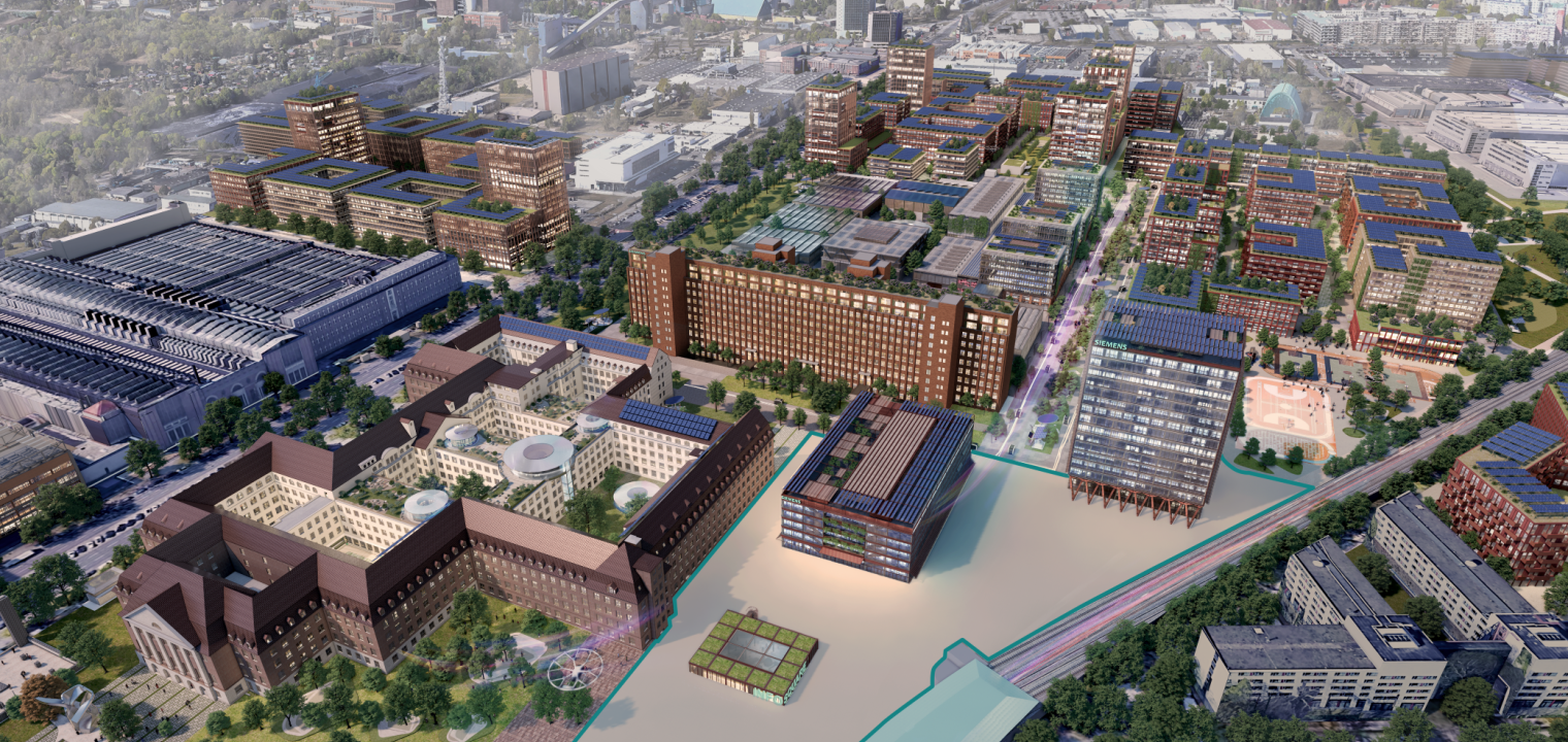 Vogelperspektive der Siemensstadt Square in Berlin