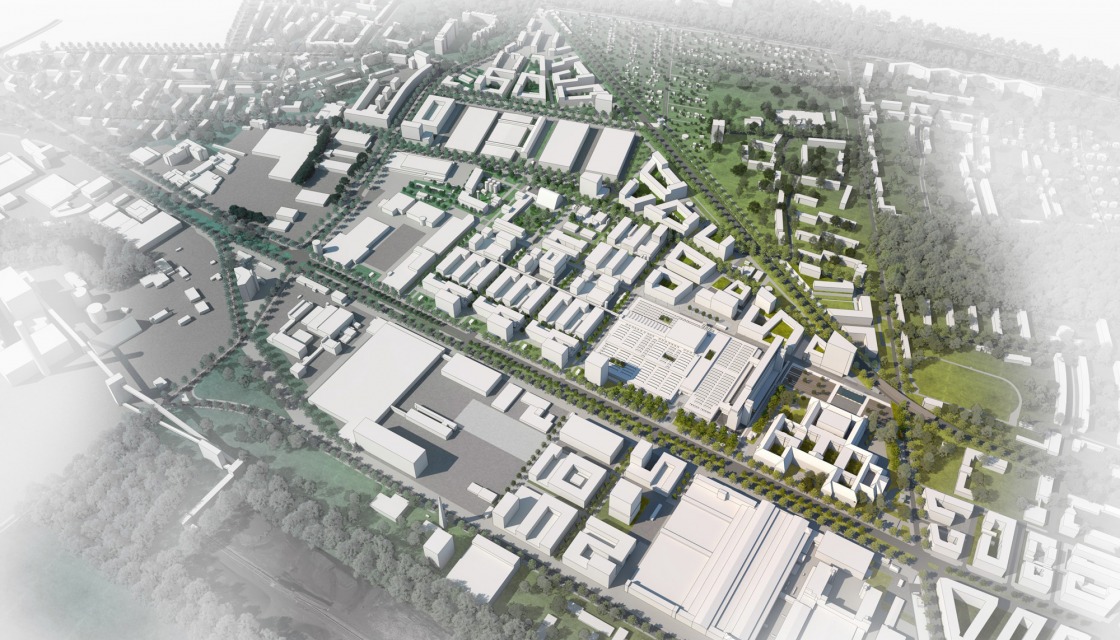 Entwurf von AS+P, Modell der neuen Siemensstadt 2.0