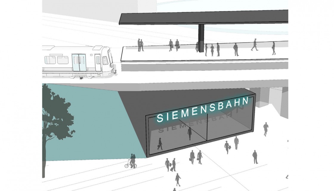 Entwurf von AS+P, Detail-Perspektive der neuen Siemensstadt 2.0