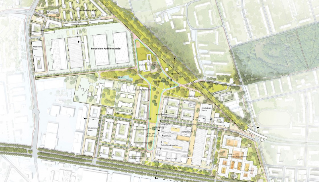 Design von West 8, Lageplan der Siemensstadt 2.0