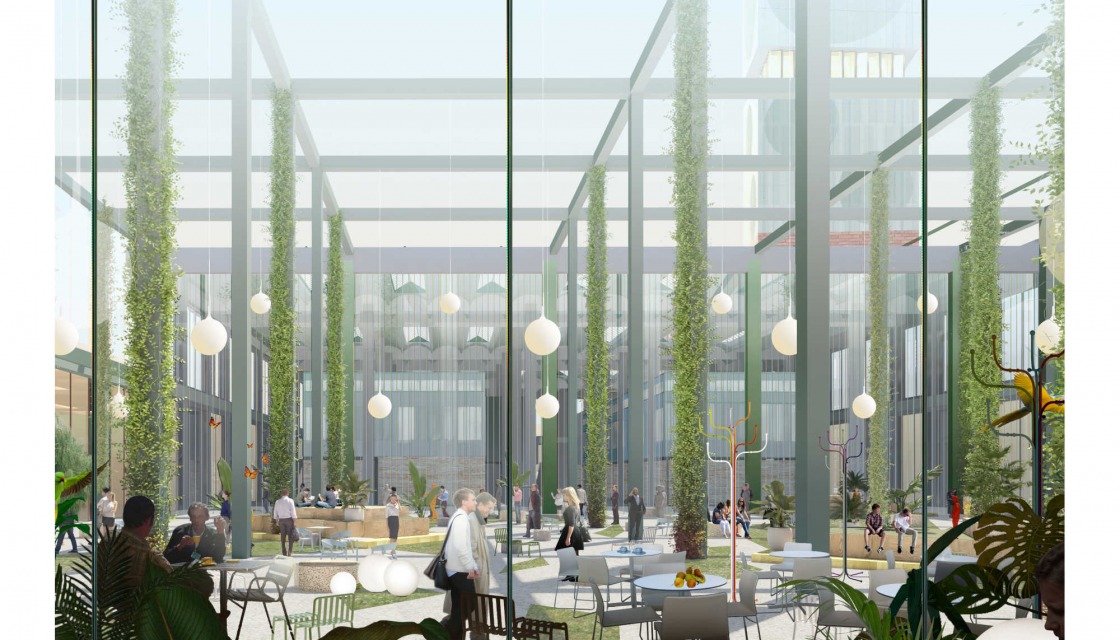 Entwurf von Ortner &amp; Ortner Baukunst, Detail-Perspektive der neuen Siemensstadt²