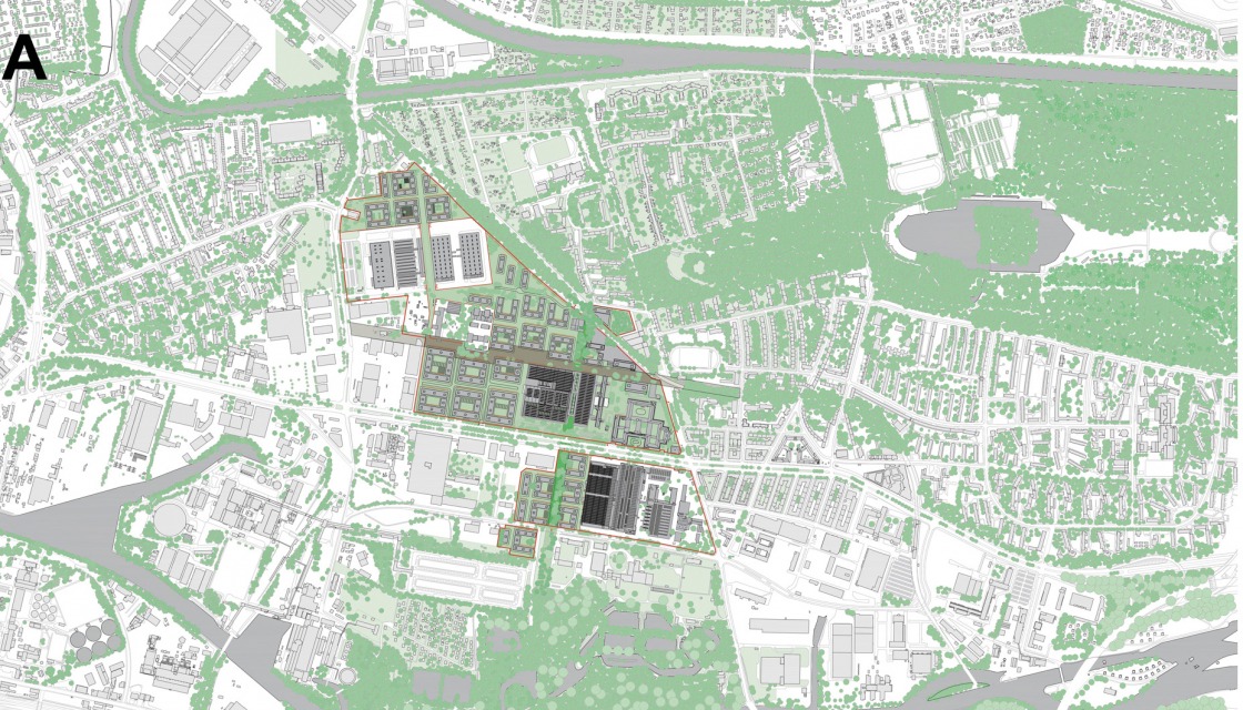 Design of GRAFT, site plan of the Siemensstadt 2.0