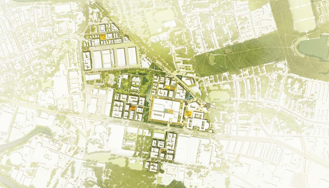 Design of Kuehn Malvezzi, site plan of the Siemensstadt 2.0