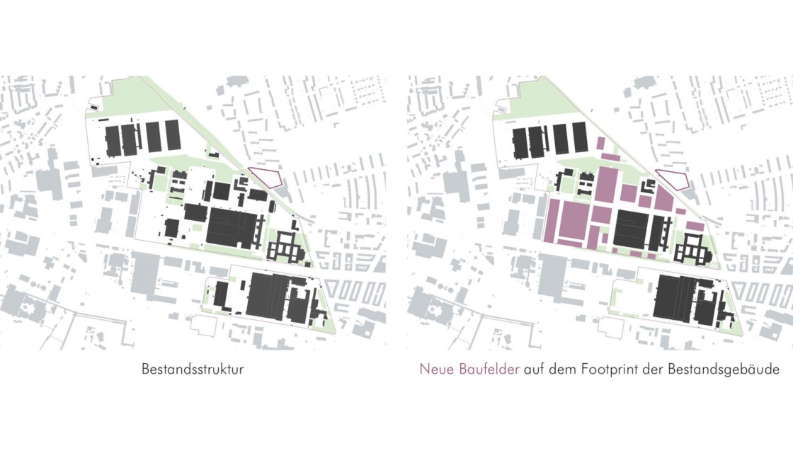 Entwurf von Kleihues + Kleihues, Grundriss der neuen Siemensstadt 2.0