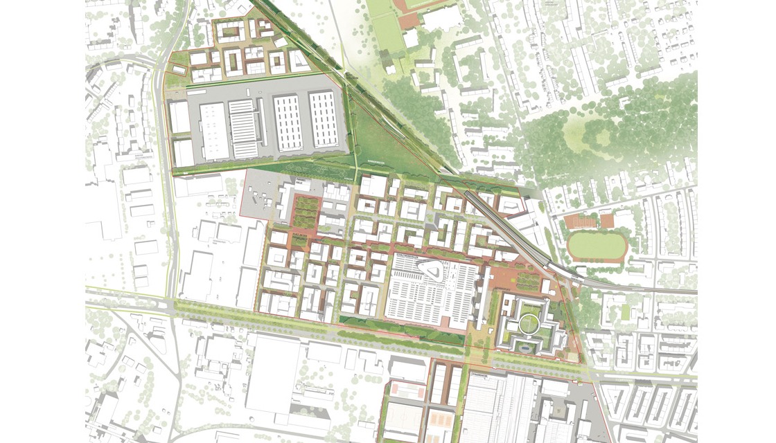 Entwurf von ASTOC, Lageplan der Siemensstadt 2.0 
