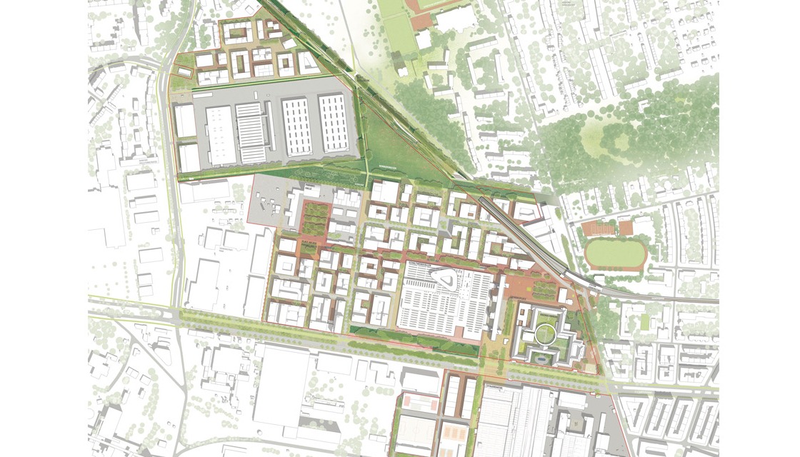 Design of ASTOC, site plan of the Siemensstadt 2.0 