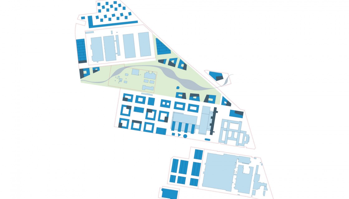 Entwurf von KIM NALLEWEG, Grundriss der neuen Siemensstadt 2.0