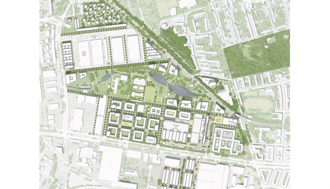 Entwurf von KIM NALLEWEG, Lageplan der Siemensstadt 2.0