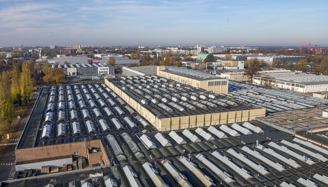 Bird&#039;s eye view of the Schaltwerkhallen | Picture © Etienne Girardet