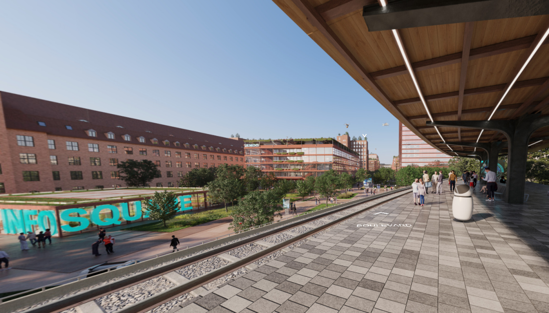 Impression of the virtual city tour in Siemensstadt starting from the train station