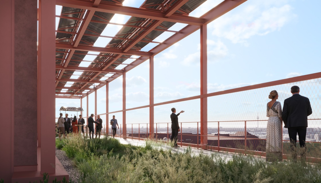 At a height of 60 meters, the publicly accessible roof terrace offers an impressive view over Berlin - a special place to enjoy.