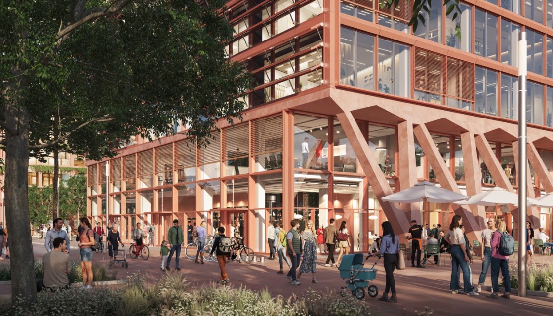 Lively ground floor: The tower welcomes you to a unique working environment. The metropolitan flair of the open, glass-fronted entrance area with shops and restaurants is lively and inviting.