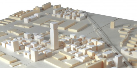 Entwurf von Ortner &amp; Ortner Baukunst, Modell der neuen Siemensstadt²