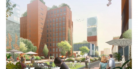 Design of Ortner &amp; Ortner Baukunst, perspective of the Siemensstadt 2.0