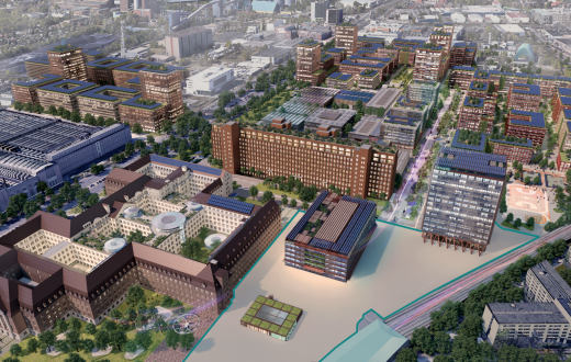 Bird&#039;s eye view of Siemensstadt Square in Berlin