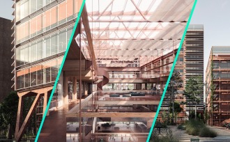 Three different renderings how the Siemensstadt will look like in the future
